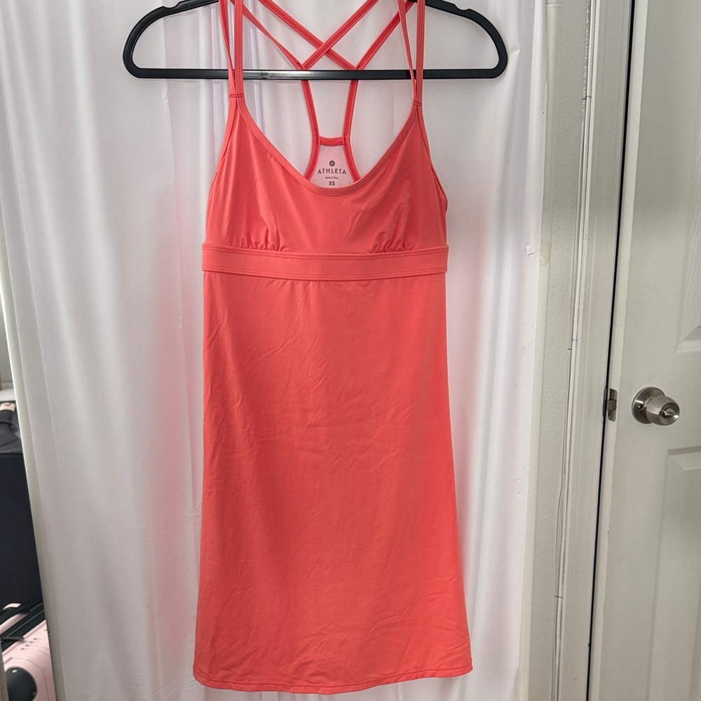 Athleta Vibrant Coral Strappy Dress